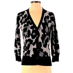 Michael Kors | Leopard Print Long Sleeve Button Down Cardigan Size XS